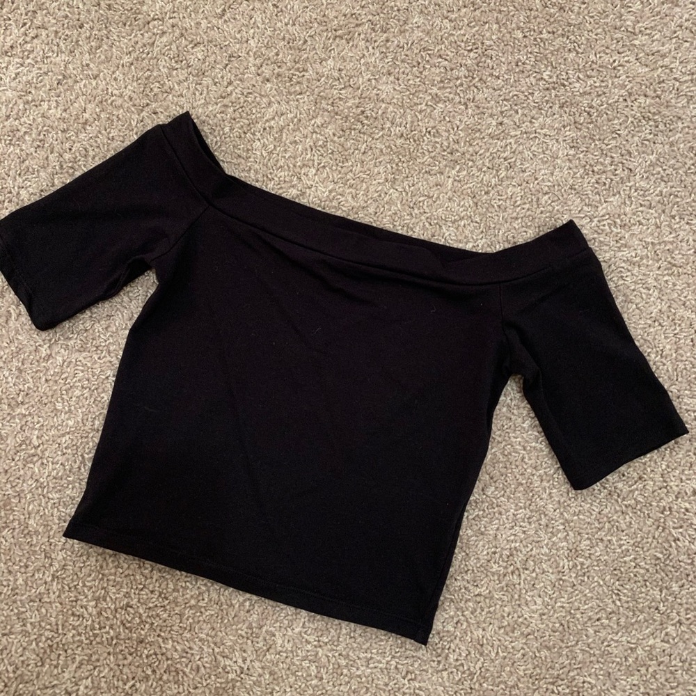 Black off the shoulder top